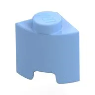 Brick Round, Quarter 1 x 1, Bright Light Blue