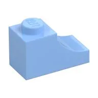 Brick Curved 2 x 1 with Inverted Cutout, Bright Light Blue