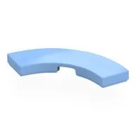 Tile 3 x 3 Curved, Macaroni, Bright Light Blue