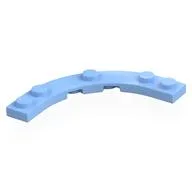 Plate Round Corner 5 x 5 with 4 x 4 Round Cutout, Bright Light Blue