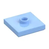 Plate Special 2 x 2 with Groove and Center Stud (Jumper), Bright Light Blue
