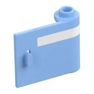 Door 1 x 3 x 2 Right with White Line Print, Bright Light Blue