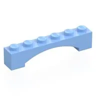 Brick Arch 1 x 6 Raised Arch, Bright Light Blue