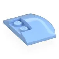 Brick Round 3 x 4 x 2/3 Triple Curved with 2 Sunk Studs, Bright Light Blue