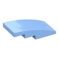 Brick Curved 4 x 2 No Studs, Bright Light Blue