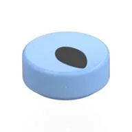 Tile Round 1 x 1 with Black Oval Print, Bright Light Blue