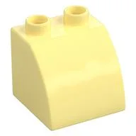 Duplo Brick 2 x 2 x 1 1/2 with Curved Top, Bright Light Yellow