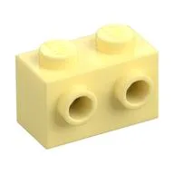 Brick Special 1 x 2 with 2 Studs on 1 Side, Bright Light Yellow
