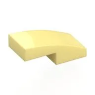Brick Curved 2 x 1 No Studs [1/2 Bow], Bright Light Yellow