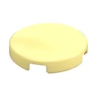 Tile Round 2 x 2 with Bottom Stud Holder, Bright Light Yellow