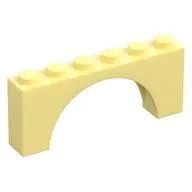 Brick Arch 1 x 6 x 2 - Thin Top without Reinforced Underside [New Version], Bright Light Yellow
