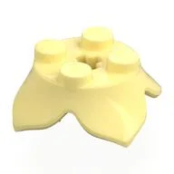 Plant, Leaves, Round 2 x 2 x 2/3 with + Axle Hole and 4 Leaf Extensions, Bright Light Yellow