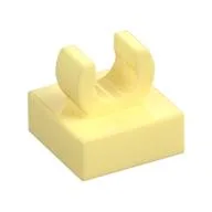 Tile Special 1 x 1 with Clip with Rounded Edges, Bright Light Yellow