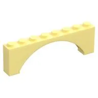 Brick Arch 1 x 8 x 2 Raised, Bright Light Yellow