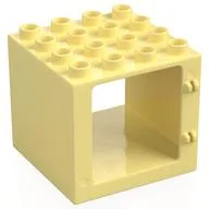 Duplo Door / Window Frame 4 x 4 x 3 with Thin Top, Bright Light Yellow