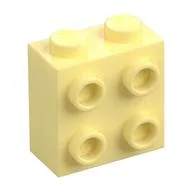 Brick Special 1 x 2 x 1 2/3 with 4 Studs on 1 Side, Bright Light Yellow