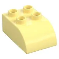 Duplo Brick 2 x 3 with Curved Top, Bright Light Yellow