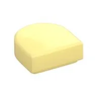 Tile Round 1 x 1 Half Circle, Bright Light Yellow