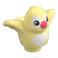 Duplo Animal Bird with White Chest and Coral Beak Print, Bright Light Yellow