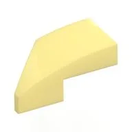 Brick Wedged, Curved 2 x 1 with Stud Notch Right, Bright Light Yellow