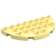 Duplo Plate Round 4 x 8 Semi-Circle, Bright Light Yellow