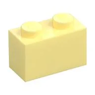 Brick 1 x 2, Bright Light Yellow