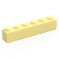 Brick 1 x 6, Bright Light Yellow