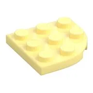 Plate Round Corner 3 x 3, Bright Light Yellow