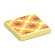 Tile 2 x 2 with Pixelated Honeycomb Print, Bright Light Yellow