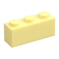 Brick 1 x 3, Bright Light Yellow
