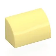 Brick Curved 1 x 2 x 1 No Studs, Bright Light Yellow