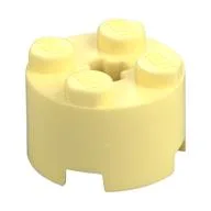 Brick Round 2 x 2 with Axle Hole, Bright Light Yellow