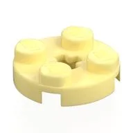 Plate Round 2 x 2 with Axle Hole Type 1 (+ Opening), Bright Light Yellow
