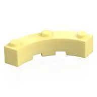 Brick Round Corner 4 x 4 Macaroni Wide with 3 Studs, Bright Light Yellow