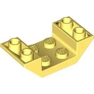 Brick Sloped Inverted 45° 4 x 2 Double with 2 x 2 Recessed, Bright Light Yellow