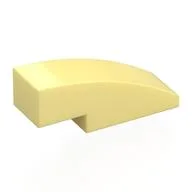 Brick Curved 3 x 1 No Studs, Bright Light Yellow