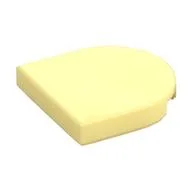 Tile Round 2 x 2 Half Circle, Bright Light Yellow