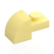 Brick Curved 1 x 2 x 1 with Curved Top, Bright Light Yellow