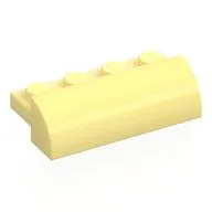 Brick Curved 2 x 4 x 1, Bright Light Yellow