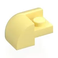 Brick Round, Curved 2 x 2 x 1, Corner, Bright Light Yellow