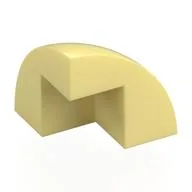 Brick Round Corner, Curved 2 x 2 x 1 2/3 Quarter Dome with 1 Cutout, Bright Light Yellow