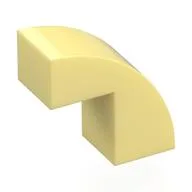 Brick Curved 1 x 2 x 1 2/3 with 1 Cutout, Bright Light Yellow