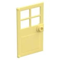 Door 1 x 4 x 6 with 4 Panes and Stud Handle, Bright Light Yellow