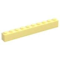 Brick 1 x 10, Bright Light Yellow