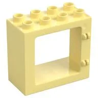 Duplo Door / Window Frame Flat Front Surface, Completely Open Back, Bright Light Yellow