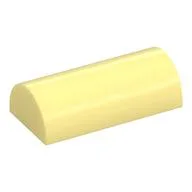 Brick Curved 2 x 4 Double, No Studs, with Groove, Bright Light Yellow