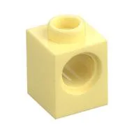 Technic Brick 1 x 1 with Pin Hole, Bright Light Yellow