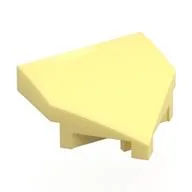 Brick Wedged, Curved 2 x 2 with Stud Notches, Bright Light Yellow