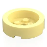 Brick Round 4 x 4 with Recessed Center, Bright Light Yellow