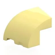 Brick Wedged, Curved 3 x 2 x 1 2/3 with Stud Notch Left, Bright Light Yellow